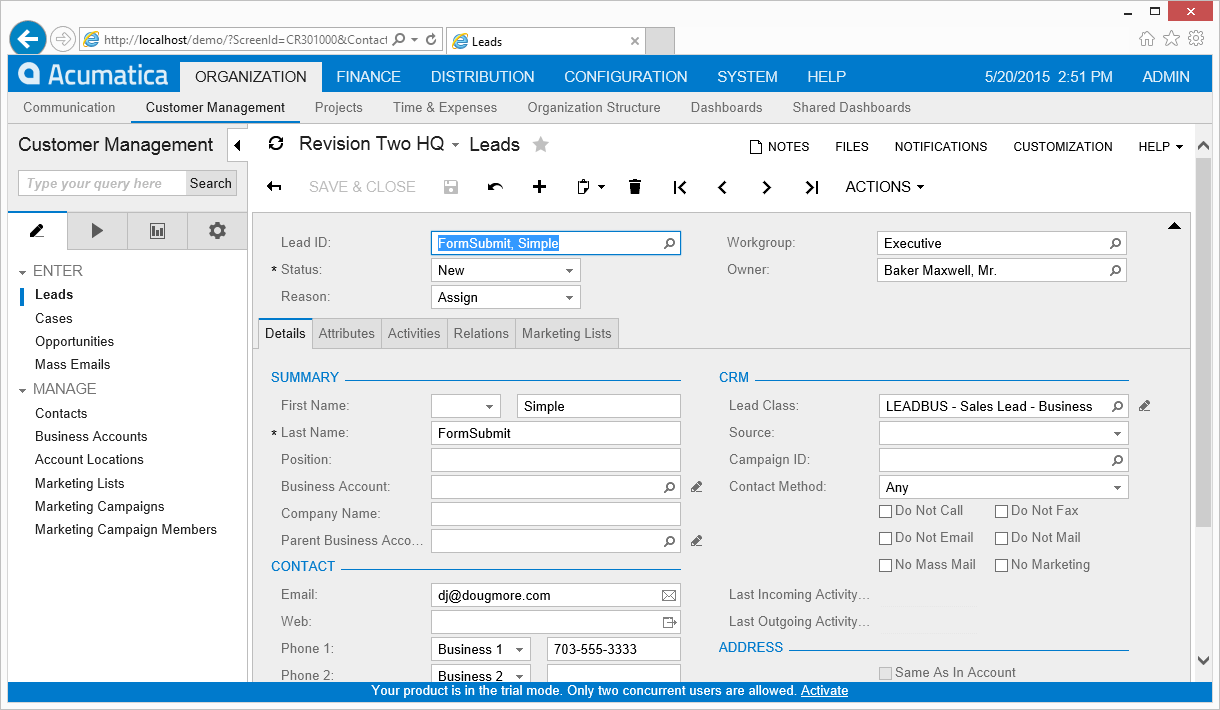 Un formulaire simple ajouté à notre site web