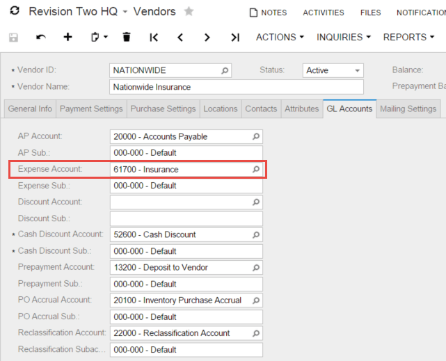 Dépenses reportées et payées d’avance dans le logiciel infonuagique ERP Acumatica