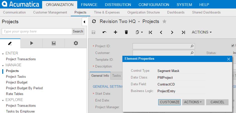 Modification des étiquettes de champ dans Acumatica