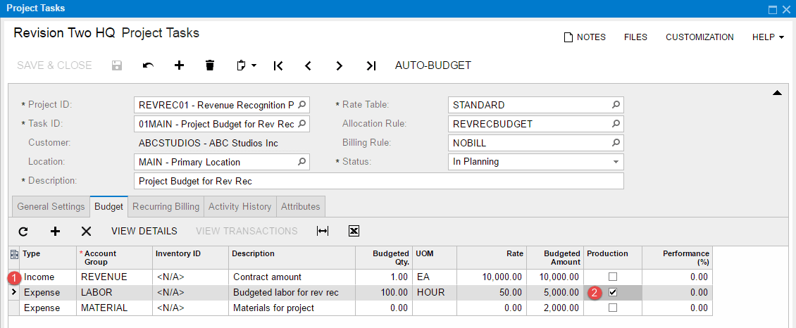 Révision deux AC - Tâches du projet