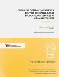 Cloud ERP Company Acumatica fournit des produits et services de qualité entreprise à des prix moyens