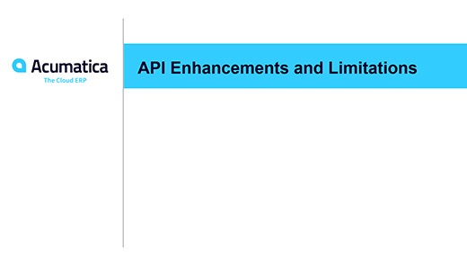 Webinaire Acumatica: Améliorations et limitations de l’API