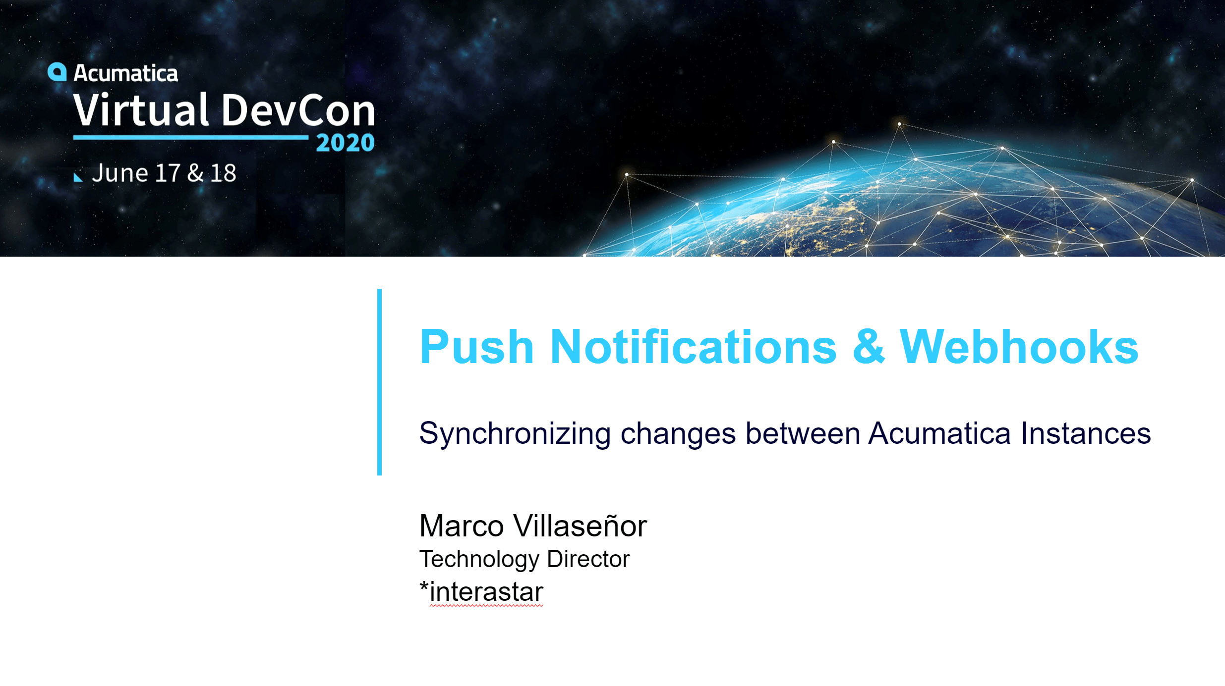 DevCon 2020 - Notifications push et webhooks : synchronisation des modifications entre les instances Acumatica