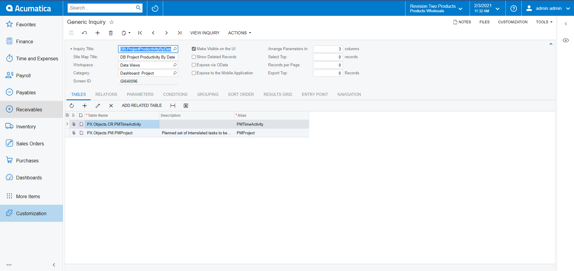 SS01-GI Comment utiliser Acumatica Generic Inquiry Row Styles avec des valeurs agrégées