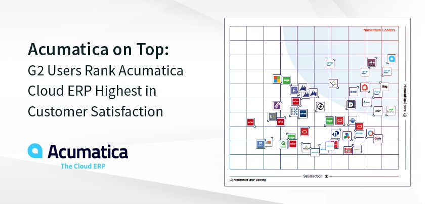 Acumatica au sommet: les utilisateurs de G2 classent Acumatica Cloud ERP le plus élevé en matière de satisfaction client