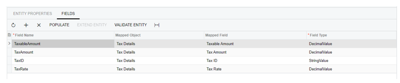 Extension des points de terminaison du service Web Acumatica