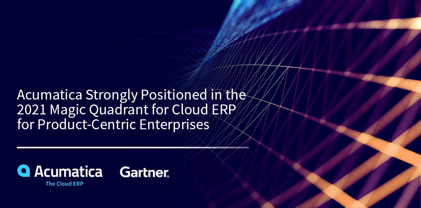 Acumatica est fortement positionnée dans le Magic Quadrant 2021 pour l’ERP cloud pour les entreprises centrées sur les produits