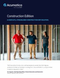 Pourquoi Acumatica Construction Edition est la bonne solution dans l’industrie de la construction