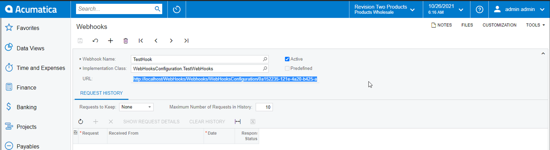 Envoyez facilement des demandes POST à Acumatica à l’aide de WebHooks