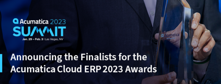 Annonce des finalistes pour les prix Acumatica Cloud ERP 2023