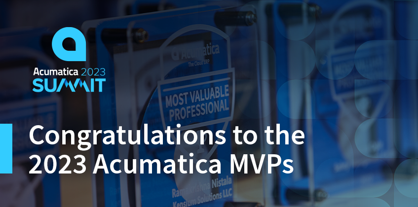 Félicitations aux MVP Acumatica 2023
