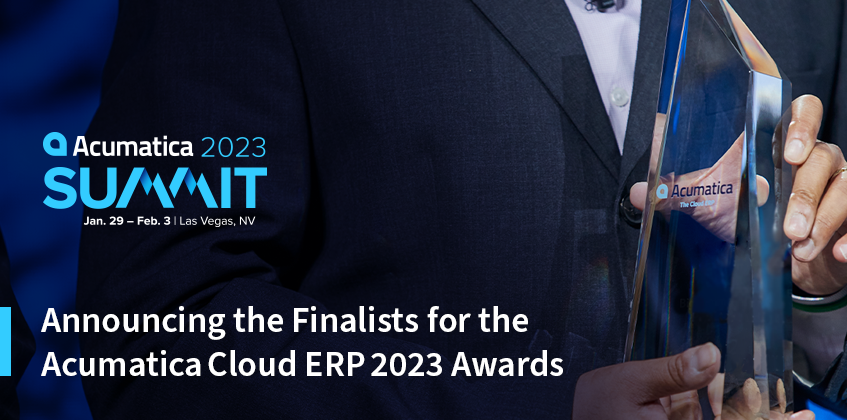 Annonce des finalistes pour les prix Acumatica Cloud ERP 2023