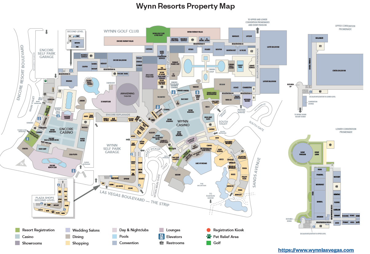Carte de la propriété Wynn Resorts