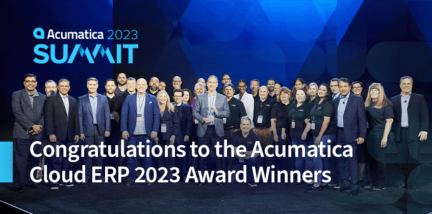 Félicitations aux lauréats du prix Acumatica Cloud ERP 2023