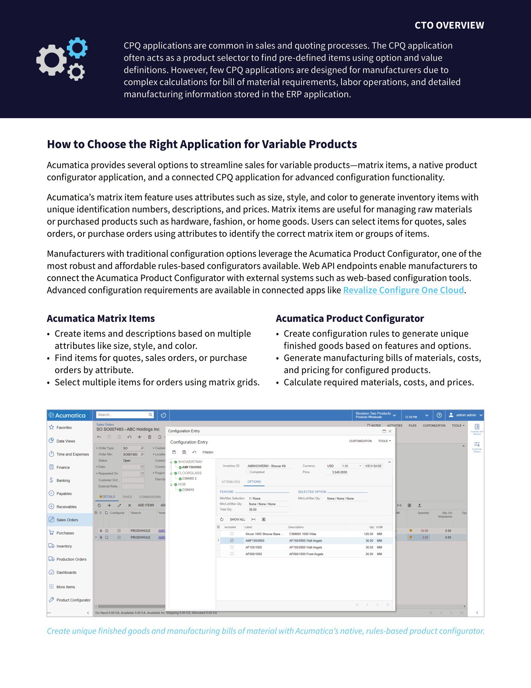 Acumatica’s Configure-to-Order Manufacturing, page 1