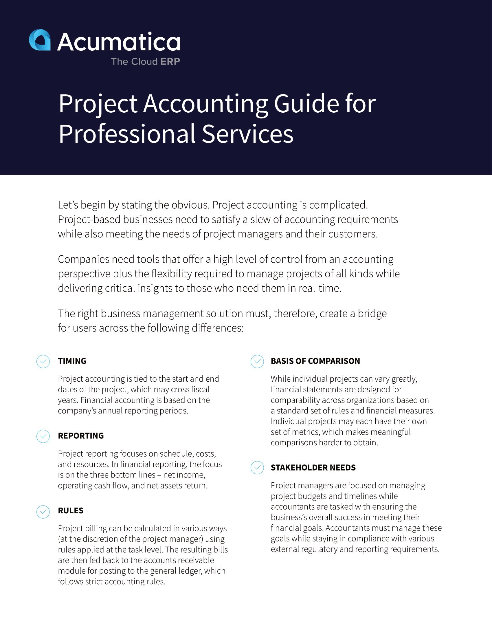 Guide de comptabilité de projet pour les services professionnels