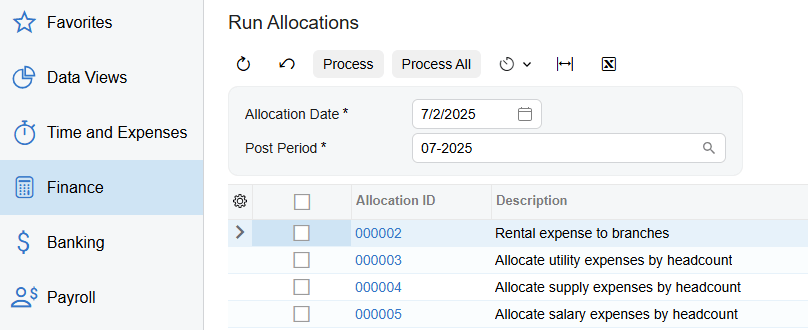 Comptabilité et finances Capture d’écran du produit Acumatica pour montrer la comptabilité et les finances