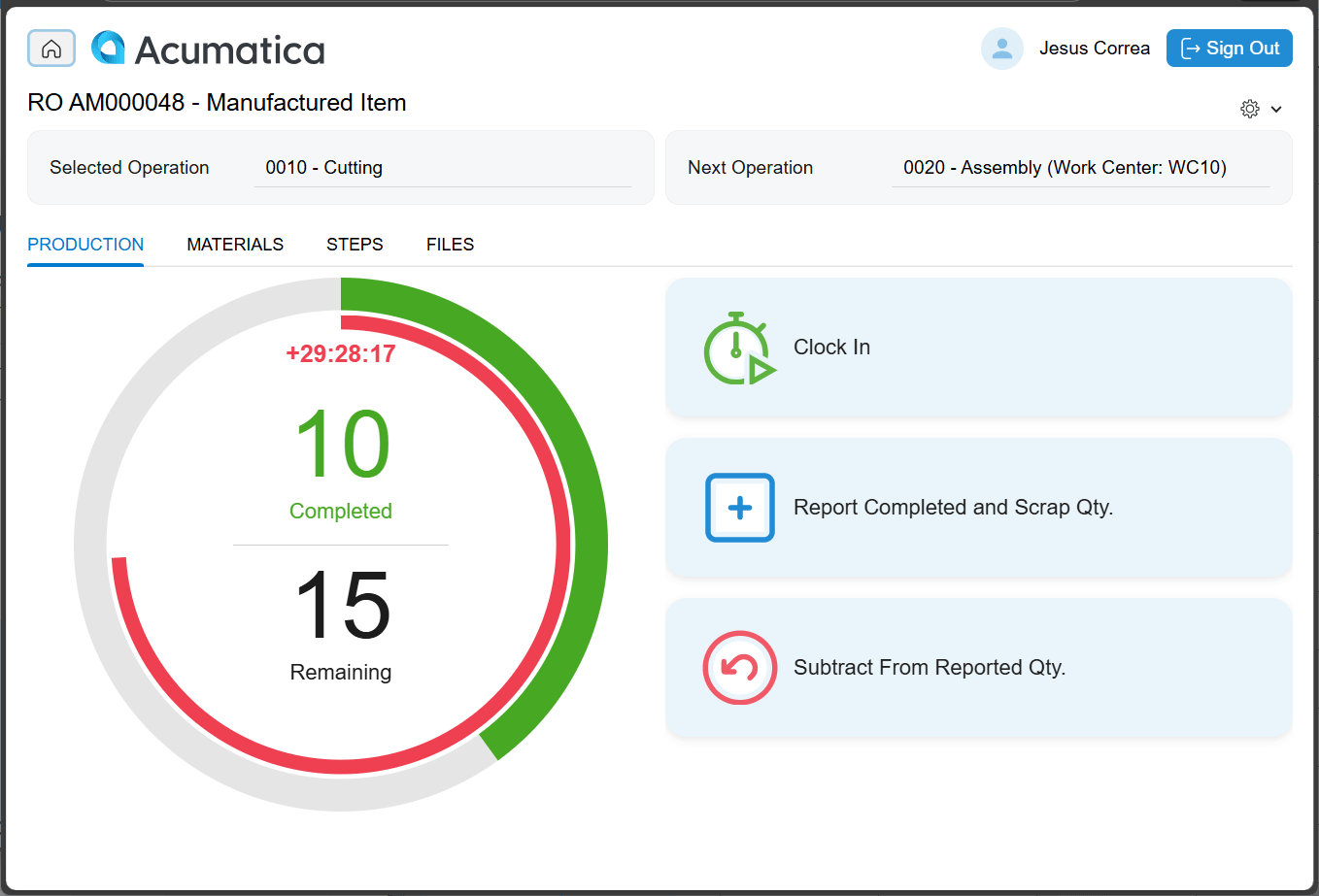Capture d’écran de l’interface du kiosque de l’atelier